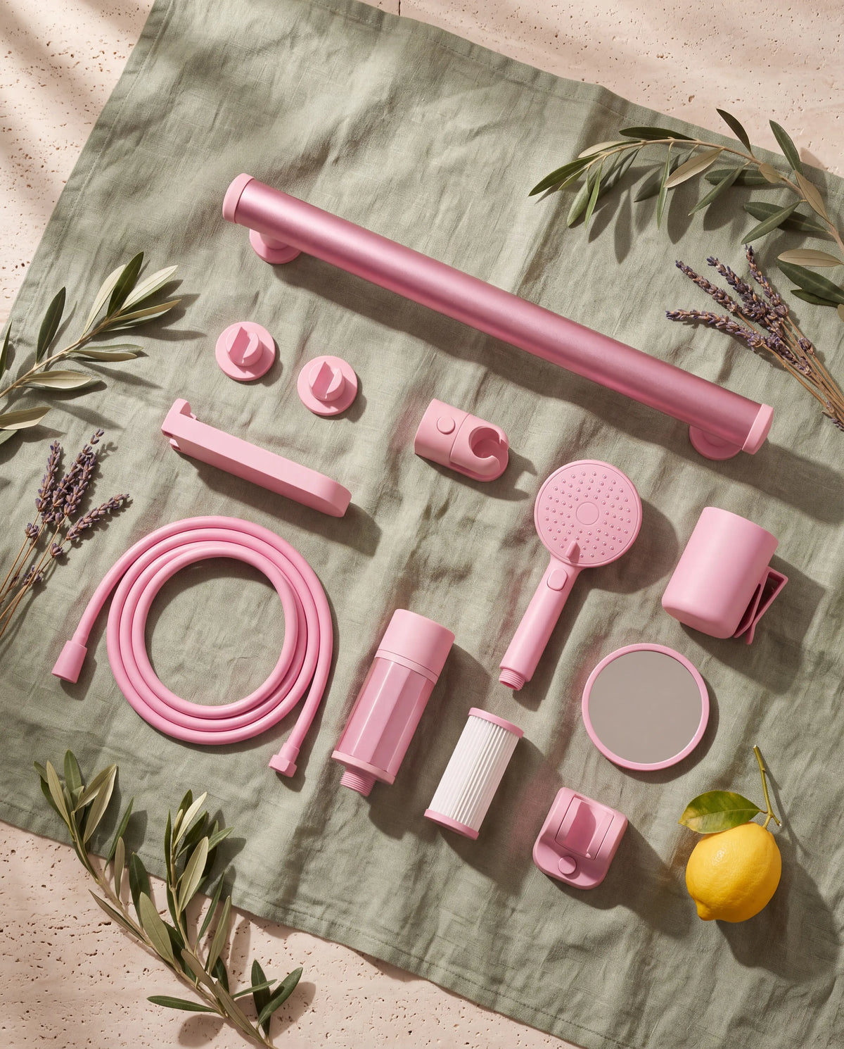 Pack ultime Showrz rose : kit complet, gobelet, miroir et support téléphone