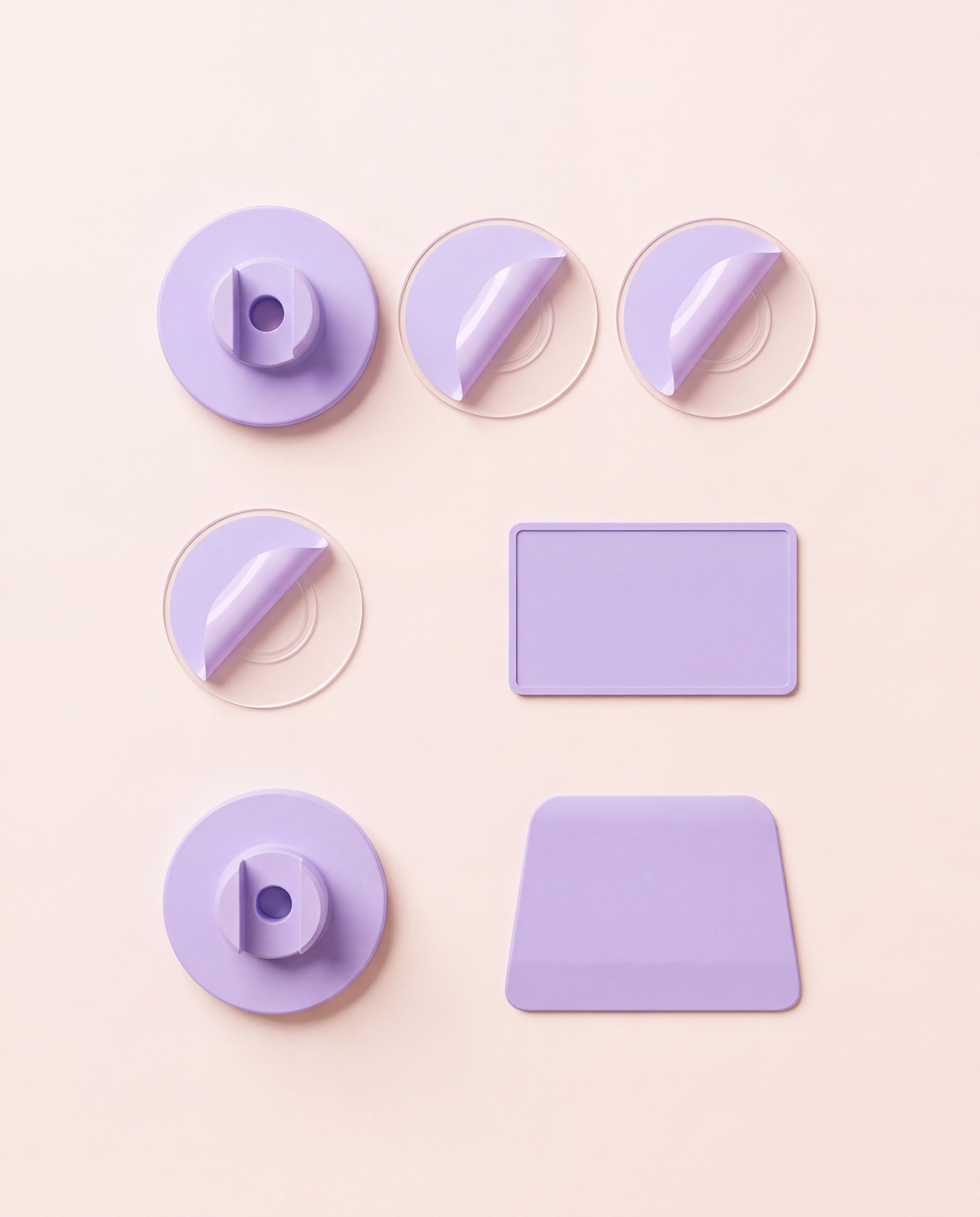 Kit déménagement Showrz lilas : fixations et adhésifs de rechange